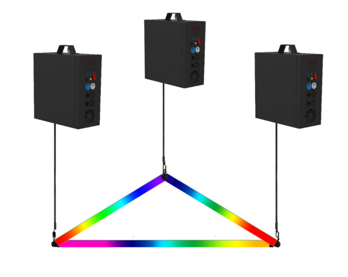 Dmx Control Winch and Kinetic System Pixel Triangle Tubes