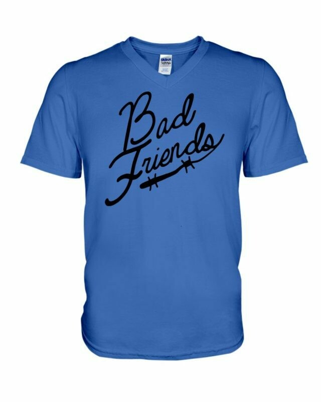 Bad Friends Merch Logo Gold V-Neck T-Shirt
