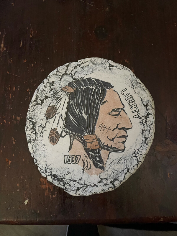 Indian Nickel head Made From Clay And Ash