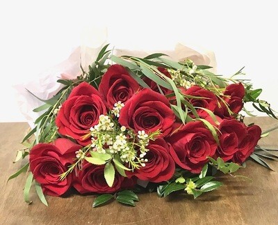 The Fred Astaire One Dozen Wrapped Red Roses