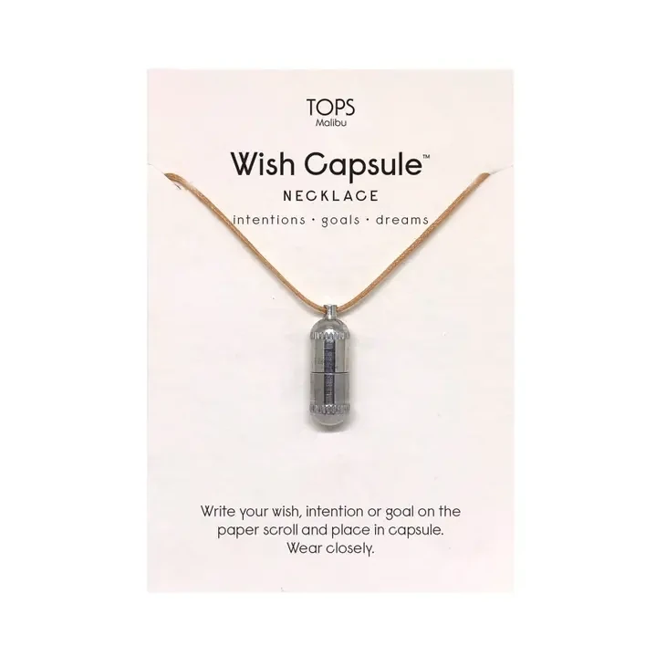 Silver Wish Capsule Necklace (Natural)