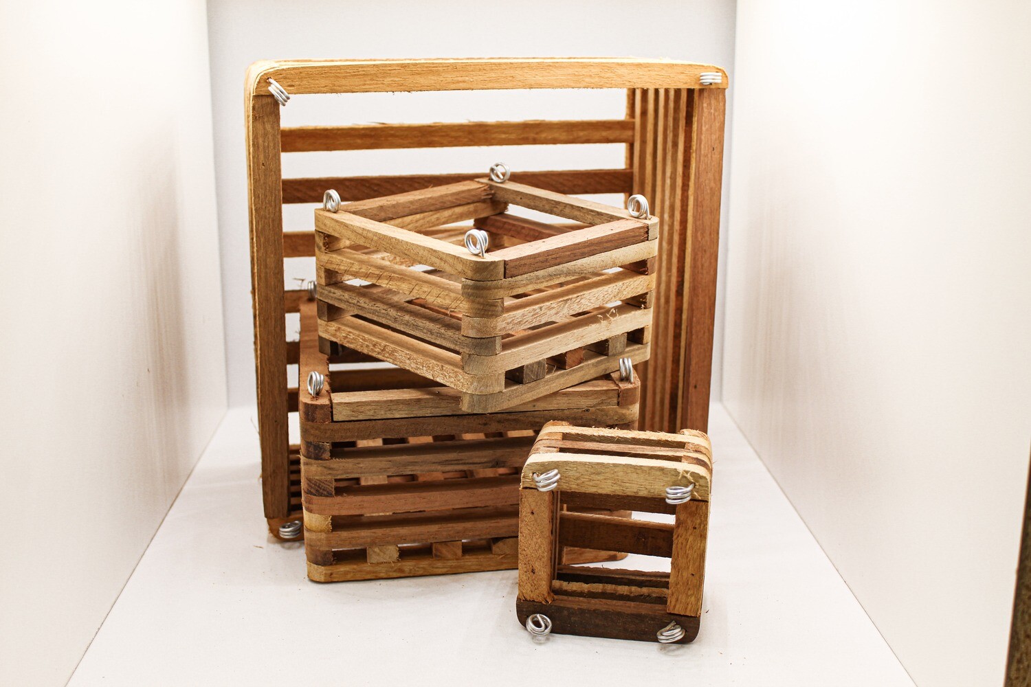 Slatted Square Wood Vanda Baskets - Store - Tropical Plant Products
