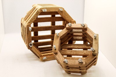 Slatted Octagonal Wood Vanda Baskets
