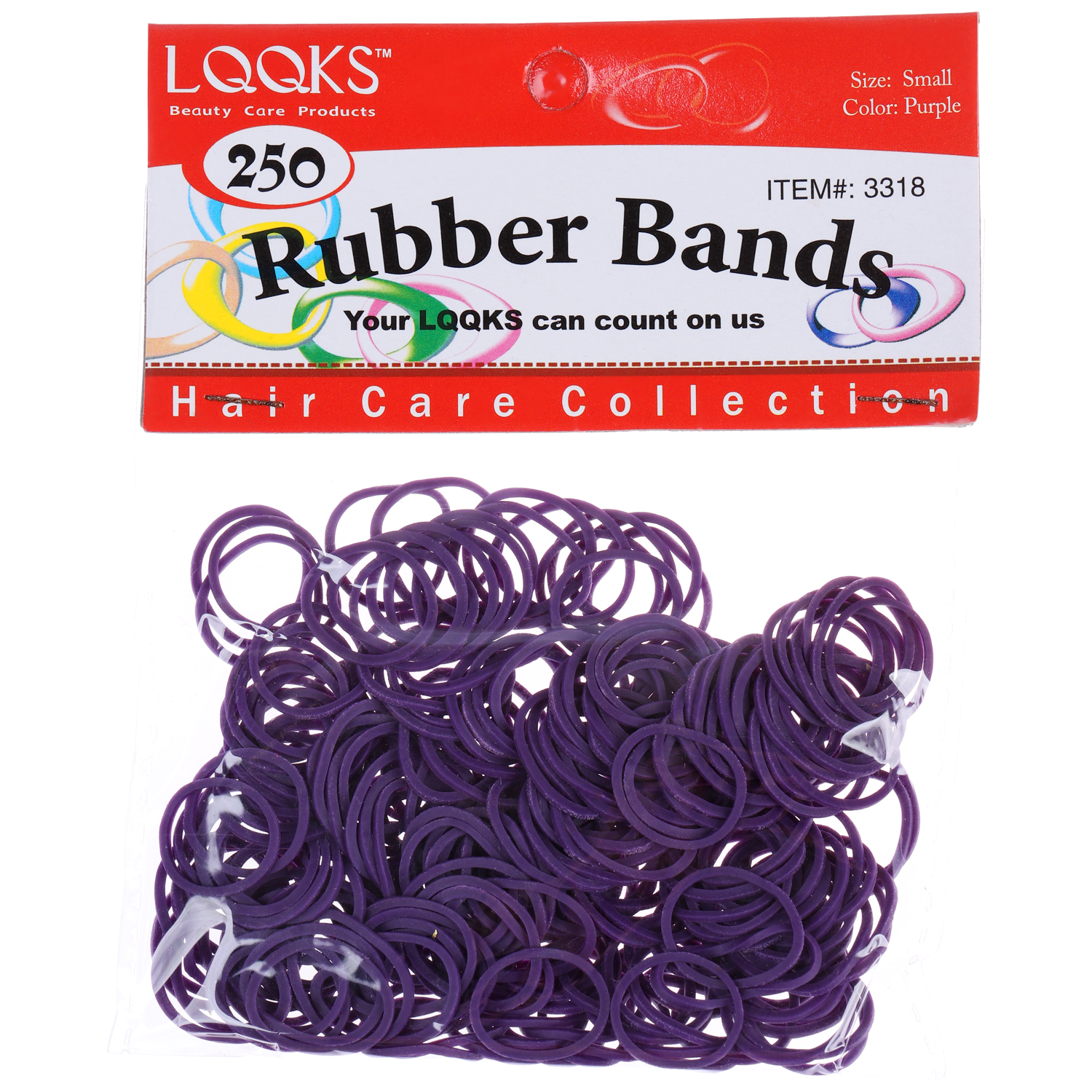 LQQKS RUBBER BAND PURPLE 250PC/PK #3318