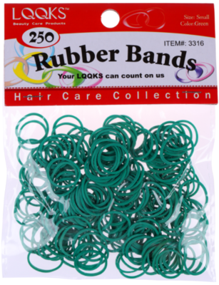 LQQKS RUBBER BAND GREEN 250PC PACK #3316