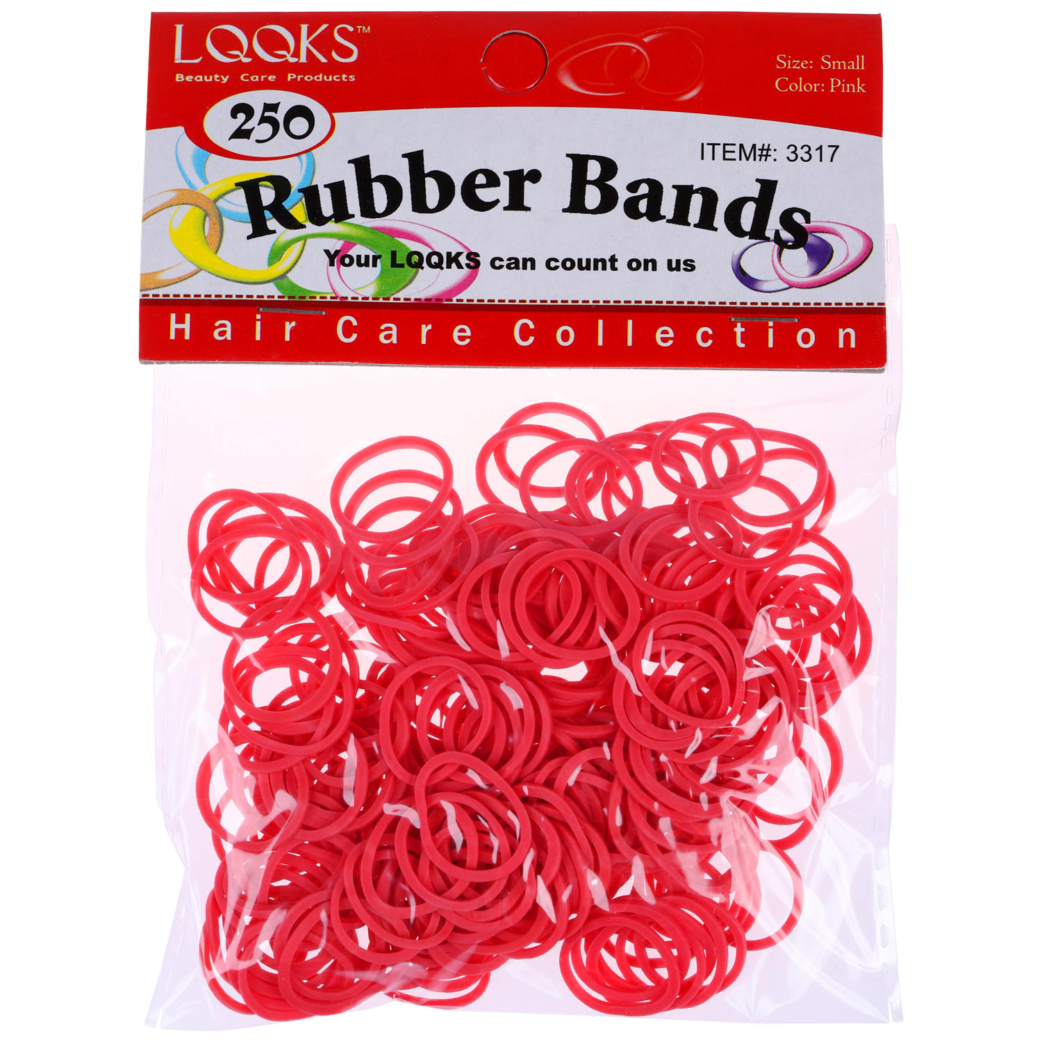 LQQKS RUBBER BAND PINK 250PC/PK #3317