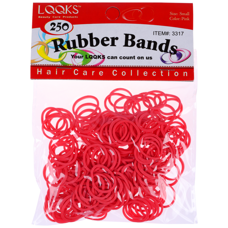 LQQKS RUBBER BAND PINK 250PC/PK #3317