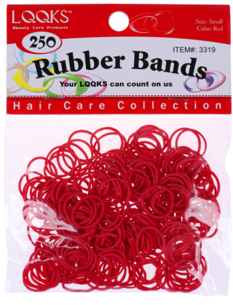 LQQKS RUBBER BAND RED 250PC PACK 3319