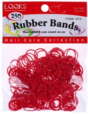 LQQKS RUBBER BAND RED 250PC PACK #3319