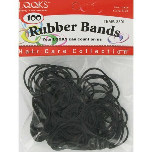 LQQKS PONY HOLDER BAND LARGE BLACK 100PC/PK #3301
