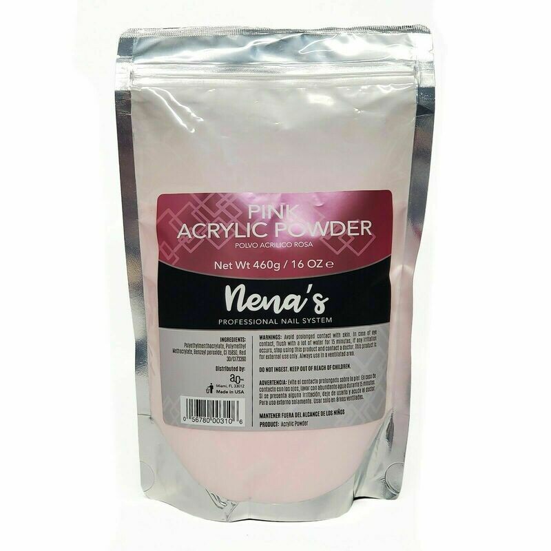 Nena's Pink  Acrylic Powder Professional Acrylic Nail System 16oz Clear