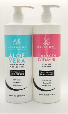 Hairmony Professional Aloe Vera post Keratin & Conditioner Collagen & Vitamins Kit