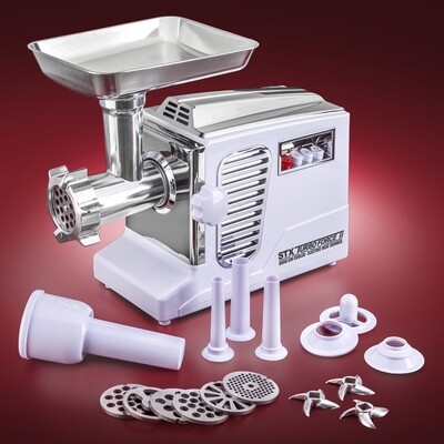 REBUILT STX Turboforce II 4000 Series Electric Meat Grinder - Size #12 - WHITE STX-4000-TB2-WH-RB