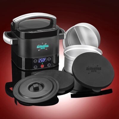 STX Activation Decarboxylator Botanical Herbal Activator • Fully Automatic • Virtually Odorless • Activates Up to 2 Oz of Product • 2 Aluminum Decarb Canisters with Silicone Lids for Storage! STX-ACT-420