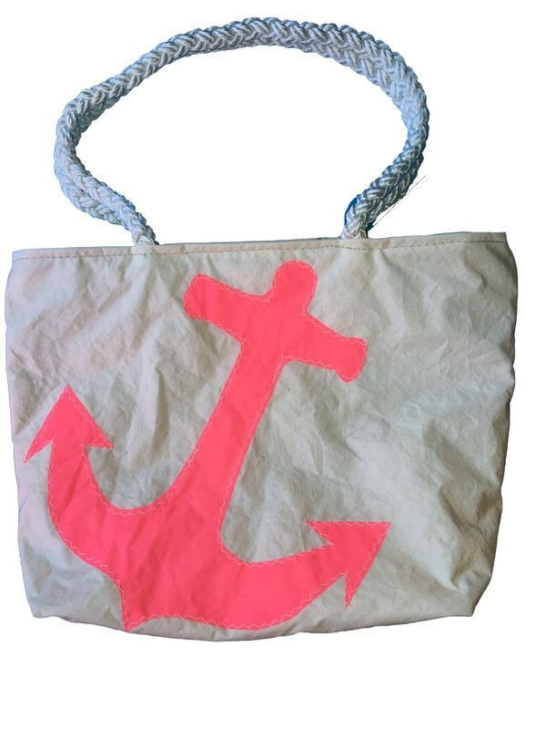 &quot;LAND-HO&quot; Handbag, Large, Pink Anchor