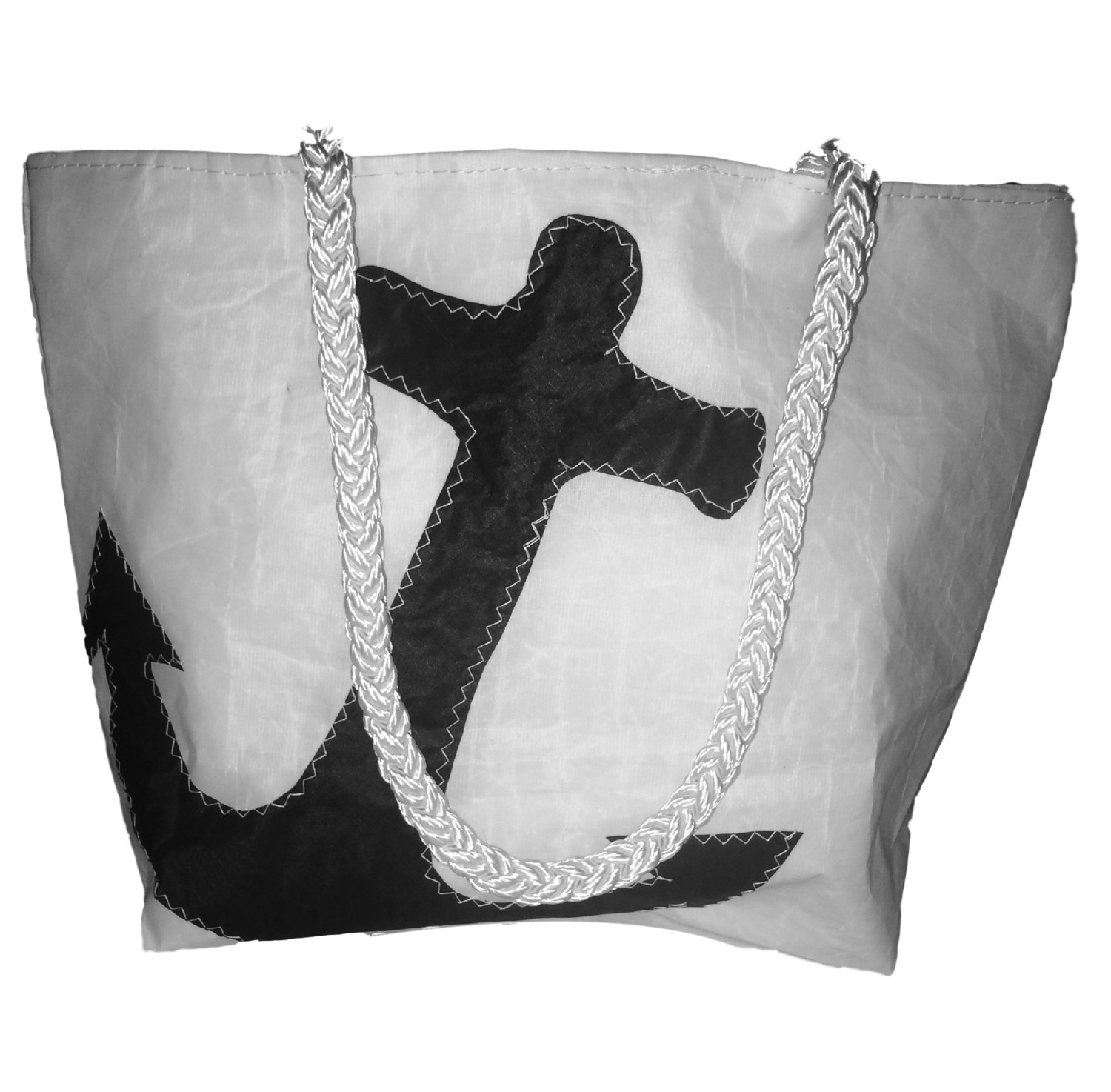 &quot;LAND-HO&quot; HANDBAG, Large, Navy Anchor