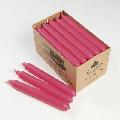 Pink Dinner Candles Pure Paraffin Wax 190 mm Long