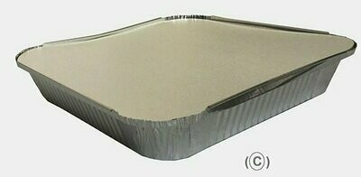 Large Aluminium Foil Food Container Trays with Lids 9" x 9" x 2"