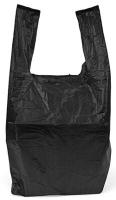 Black Plastic Vest Carrier Bags