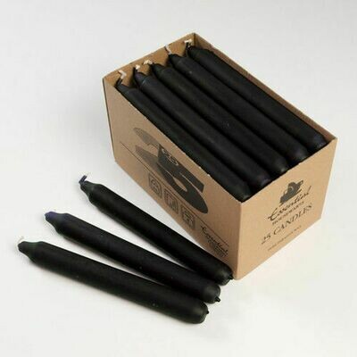 Black Dinner Candles Pure Paraffin Wax 190 mm Long