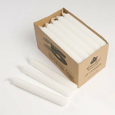 White Dinner Candles Pure Paraffin Wax 190 mm Long