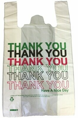 Plastic Carrier Bags - Thank You Printed Large Vest