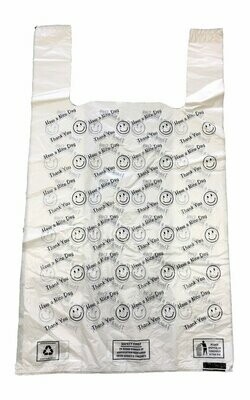 Plastic Vest Carrier Bags Thank You Printed