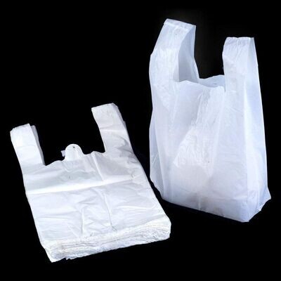 Plastic Vest Carrier Bags White Bottle