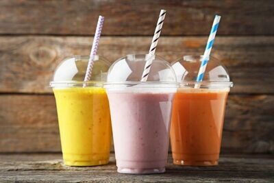 Reusable Smoothie Cups with Domed Lid Clear Plastic Slush Cups for Milkshake Bubble Tea Iced Coffee