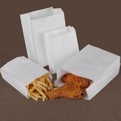 White Grease Proof Paper Bags - Strung