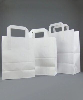 White paper carrier bag with handle - All Sizes