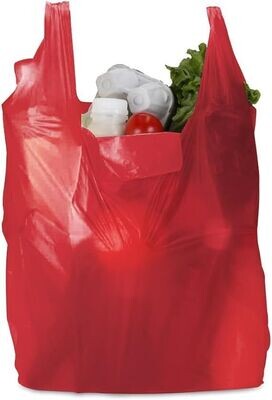 Red Plastic Vest Carrier Bags