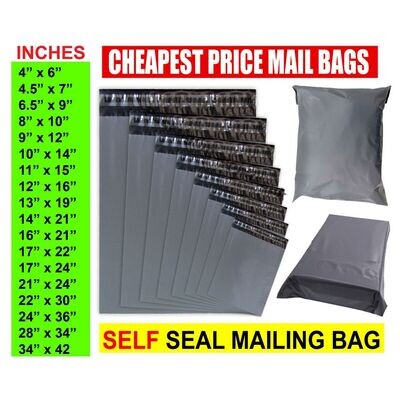 Mailing Bags 12" x 16" Grey Clear Strips Parcel Delivery Bags Self Seal Closure Lightweight & Tear Proof Postage Postal Mailers