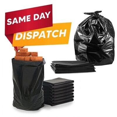 Black Heavy Duty Rubble Sacks & Bin Liners Bags for Construction & Home Waste