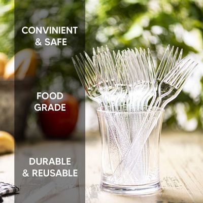 Reusable Tithe Clear Plastic Cutlery Set Reusable Biodegradable Catering Supply