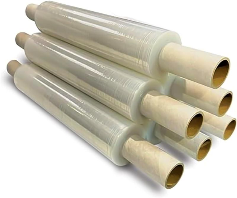 Pallet Wrap Clear Extended Core 450mm x 300m 15mu Recyclable Heavy Duty Strong Stretch Film Wrap Strength Shrink Cling Wrapping Film for Packaging Industrial Uses