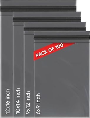 100 Mixed Mailing Bags 4 Sizes 25 Each Poly Postal Bags