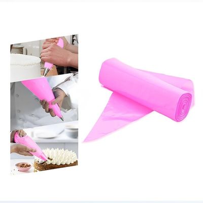 Icing Piping Bags on Roll 21" Large Pink Reusable Easy to Grip Savoy Cake Decoration Pastry Bags for Cookies Biscuits Muffins