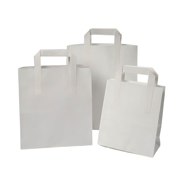 White paper carrier bag with handle - All Sizes