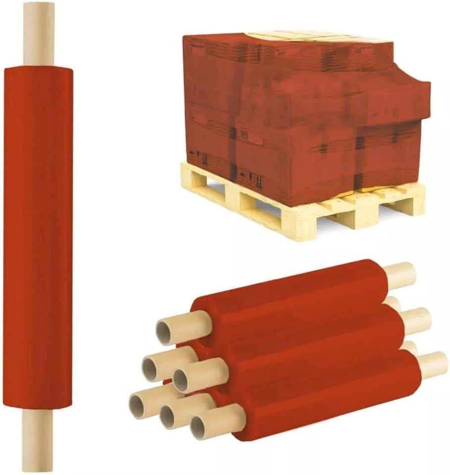 Pallet Wrap Extended Core 400mm x 200m 25mu Orange Stretch Shrink Wrapping Film for Industrial Uses
