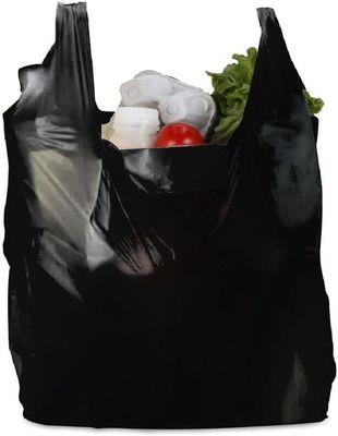 Black Heavy Duty Plastic Vest Carrier Bags