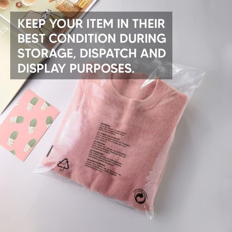 T Shirt Packaging Bags 6.5 T Shirt Packaging Bags 6.5" x 9" x 2" Clear Plastic Resealable Peel & Seal Polypropylene Clothing Bag for Packing Postage Display Clothes