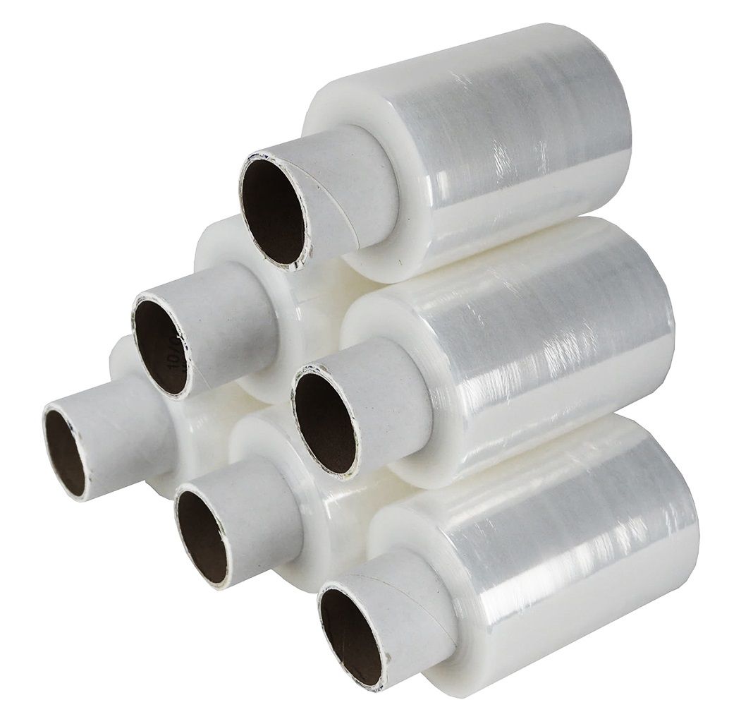 Clear Mini Pallet Wrap without Dispenser Handy Stretch Shrink Cling Film - 100mm x 150m, 17mu