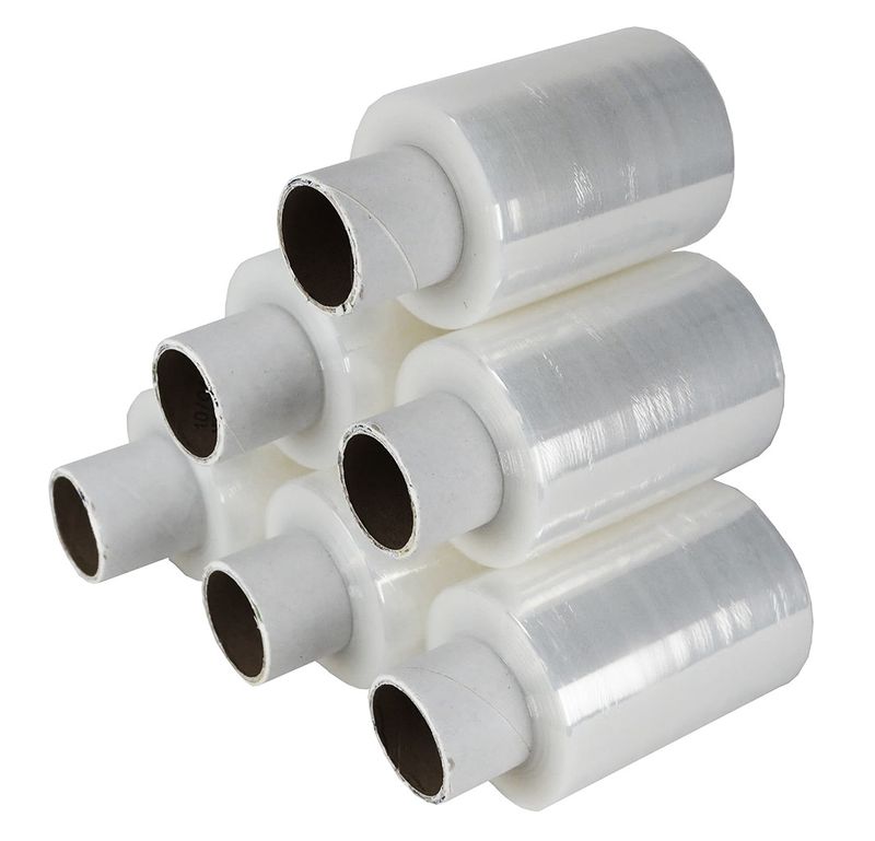 Clear Mini Pallet Wrap without Dispenser Handy Stretch Shrink Cling Film - 100mm x 150m, 17mu