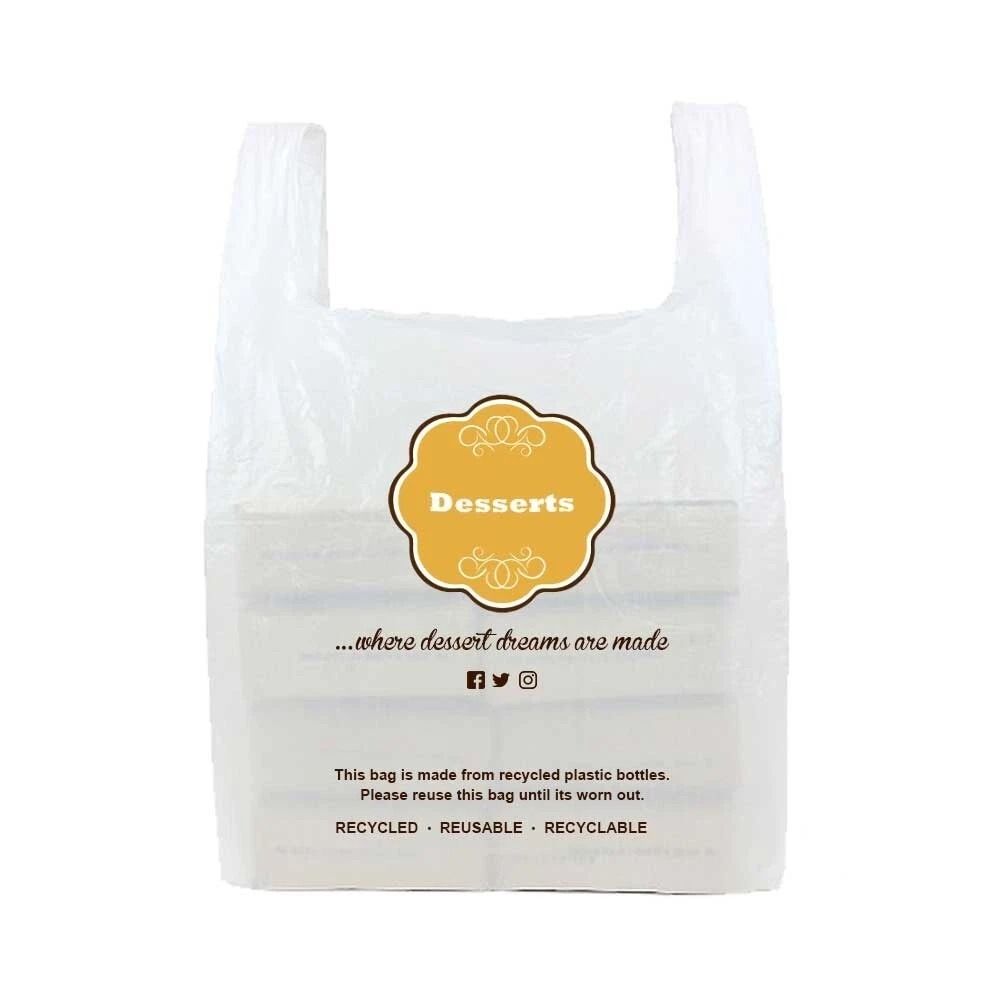 Dessert Vest Carrier Bags 11" x 17" x 23" for Takeaway Desserts & Chocolates