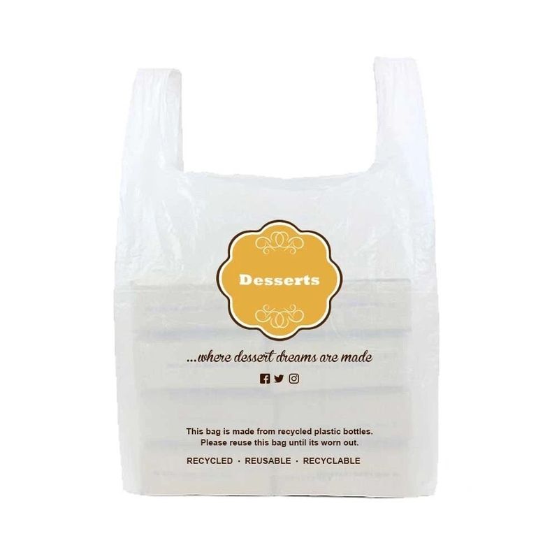 Dessert Vest Carrier Bags 11" x 17" x 23" for Takeaway Desserts & Chocolates