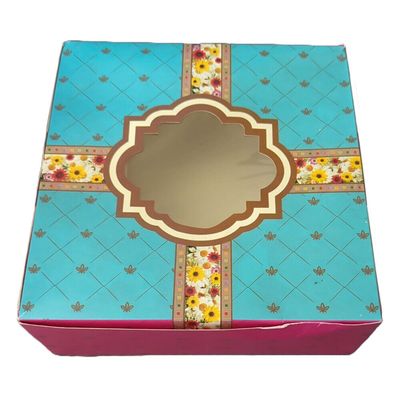 Window Cake Boxes Fold Flat Cardboard Cake Takeaway Box - 10" x 10" x 4"