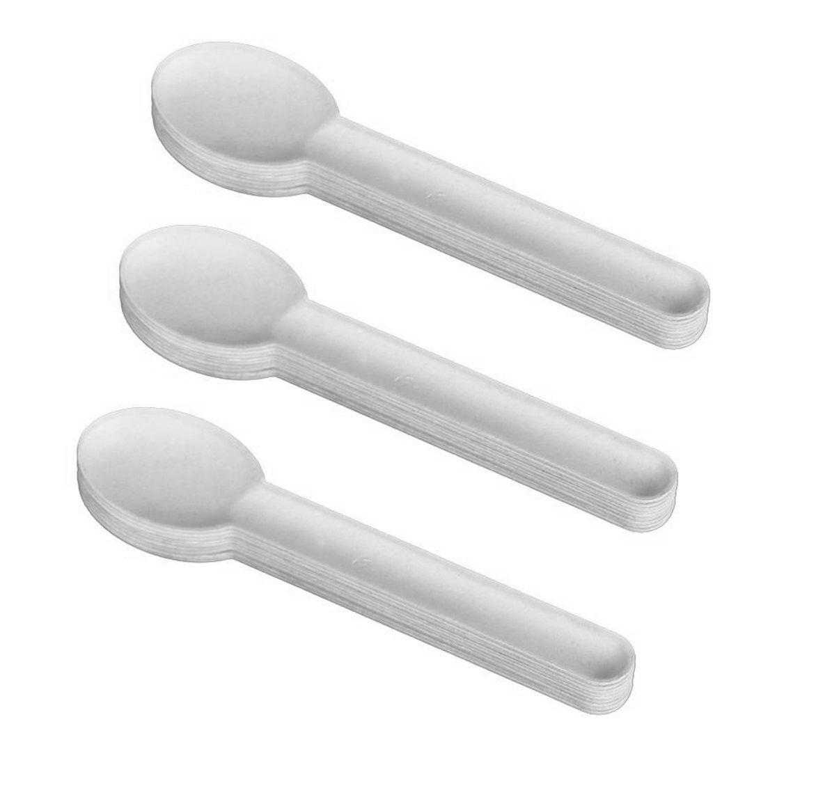 White Biodegradable Bagasse Spoons Knives Forks for Catering Parties, ITEM: Bagasse Spoons, QTY: 12 Pcs (Pack of 1)
