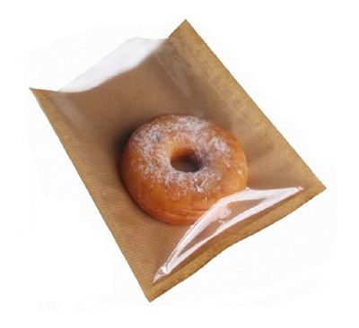 Film Fronted Bags Brown Clear Window Food Display Bags