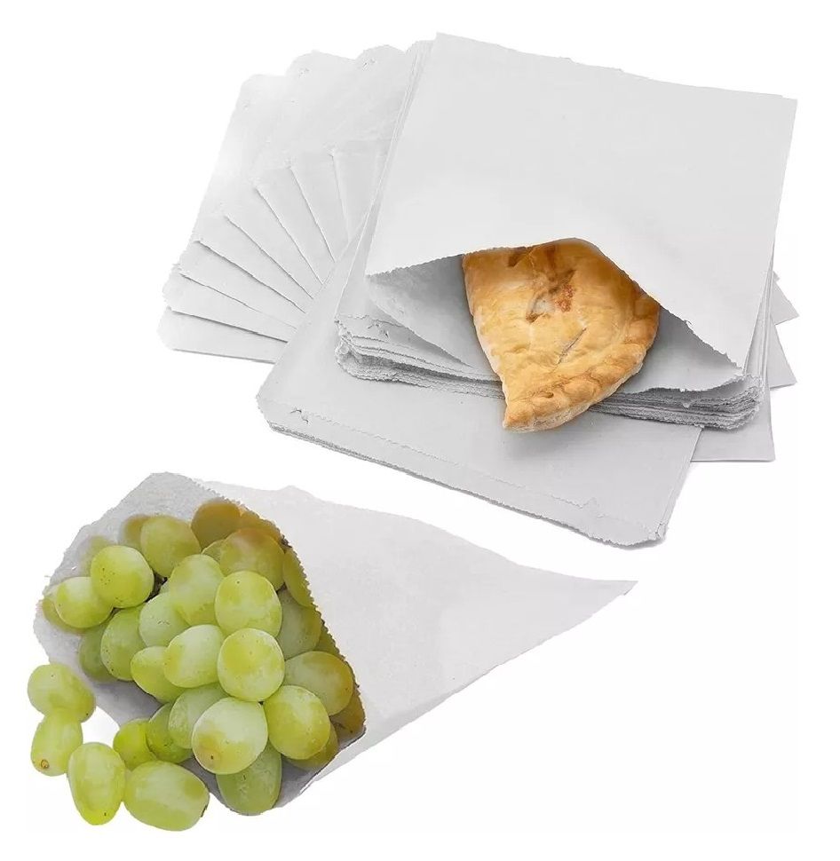 White Strung Paper Bags Kraft Food Paper Bags - 6" / 7" / 8" / 10" / 12"